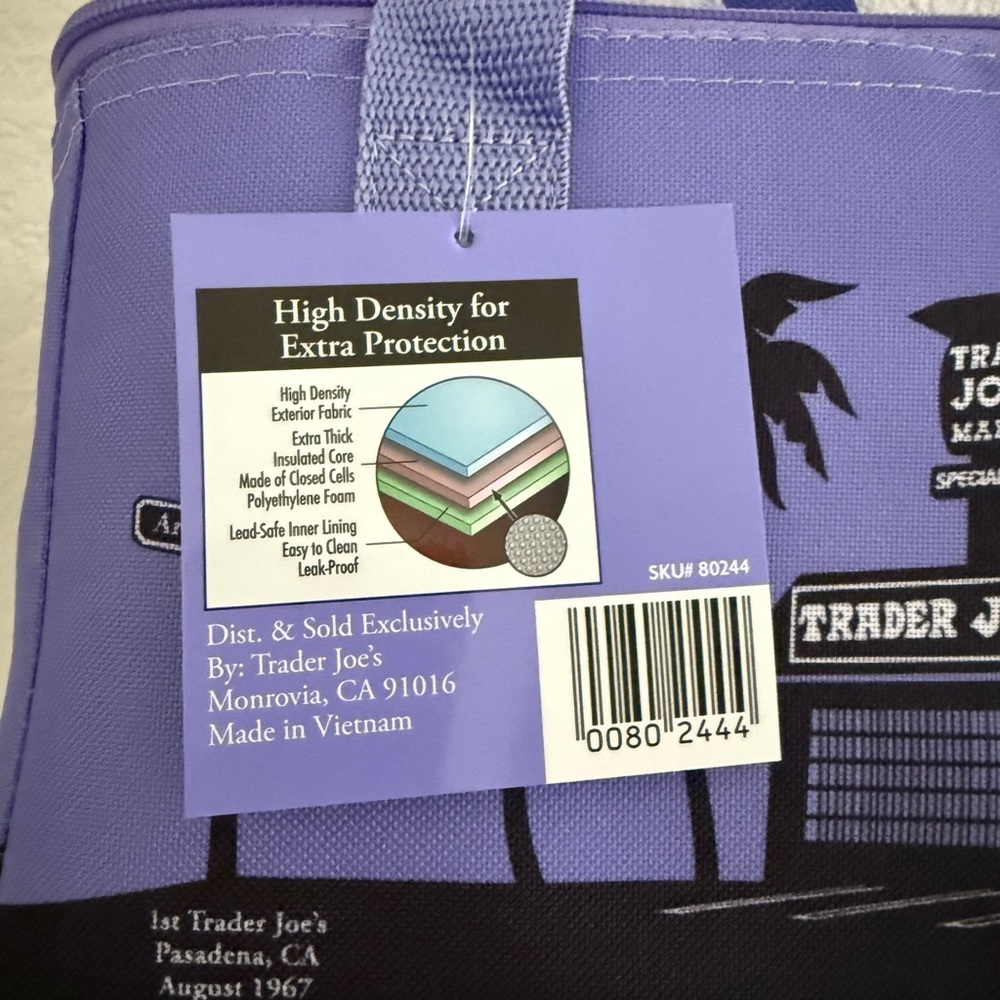 NWT Trader Joe’s Lunch Tote in Purple - Picture 3 of 3
